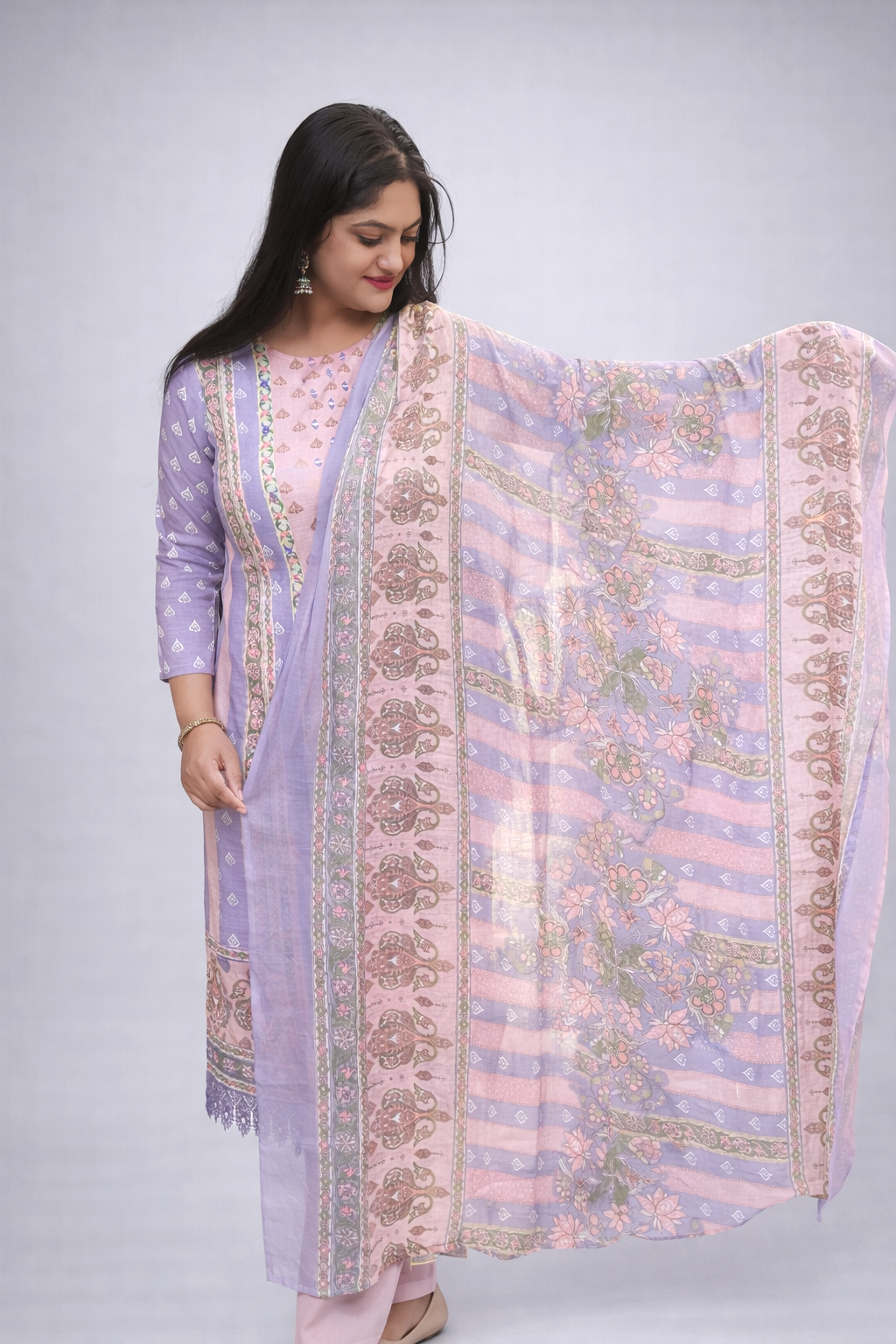 Pakistani Print Cotton Suit with Dupatta