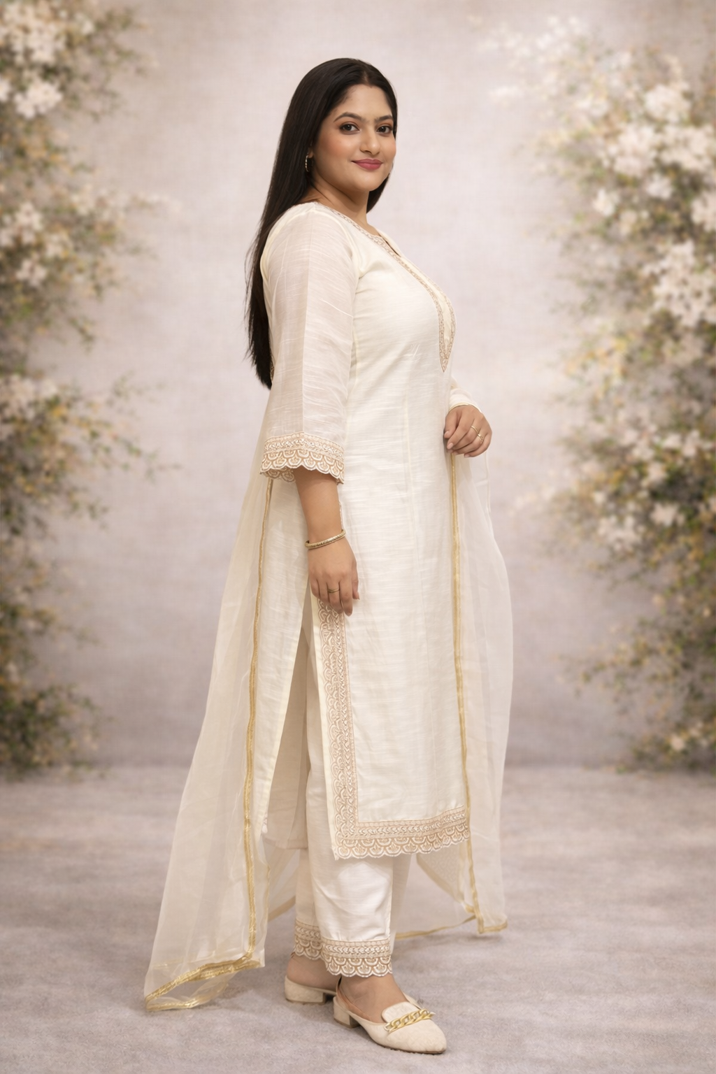 Ivory Suit with dupatta
