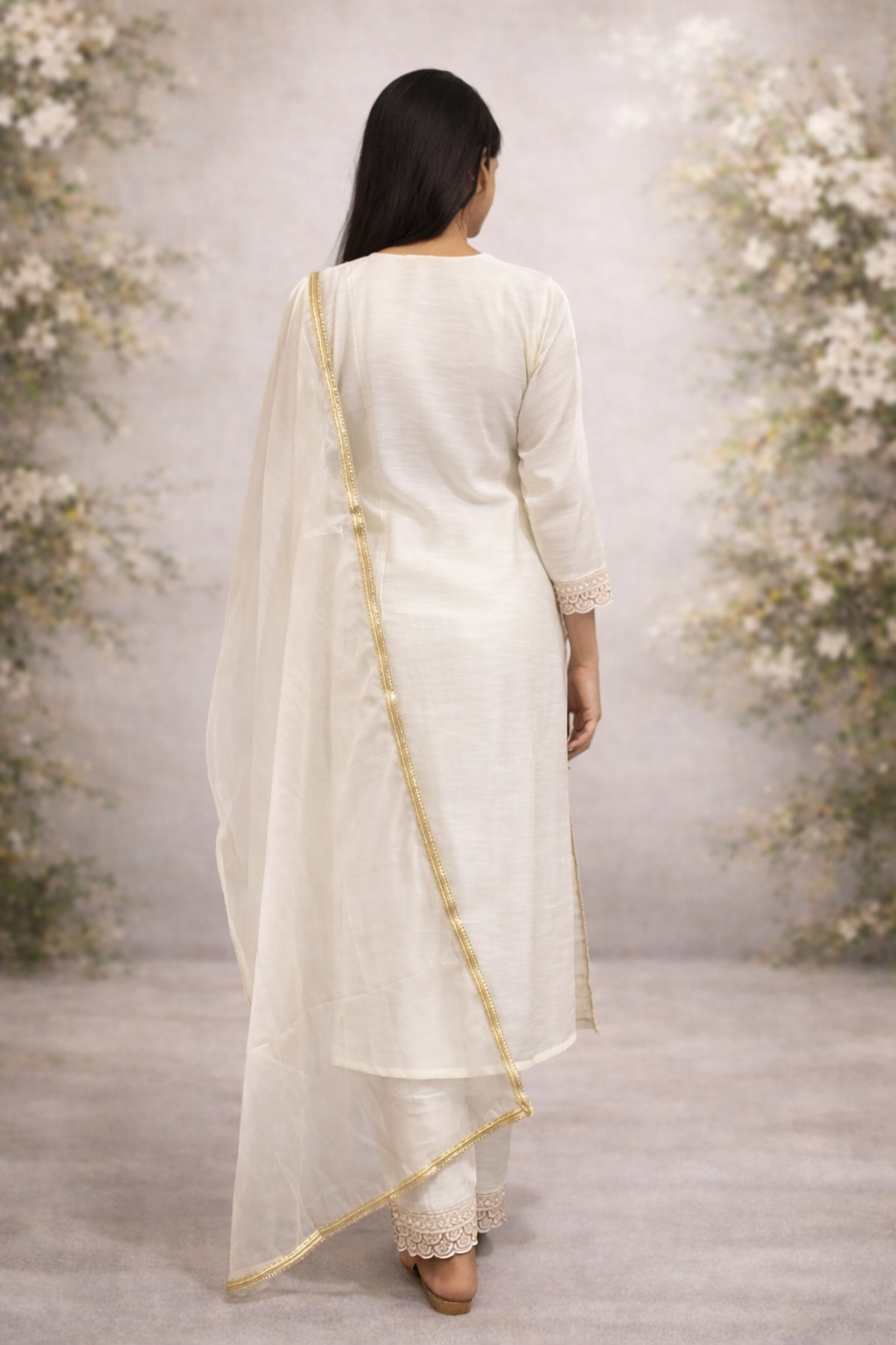 Ivory Suit with dupatta