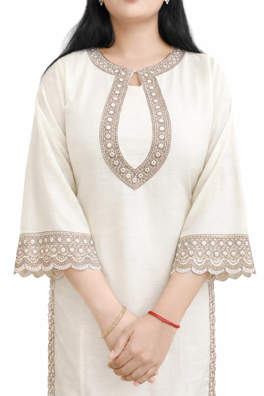 Ivory Suit with dupatta