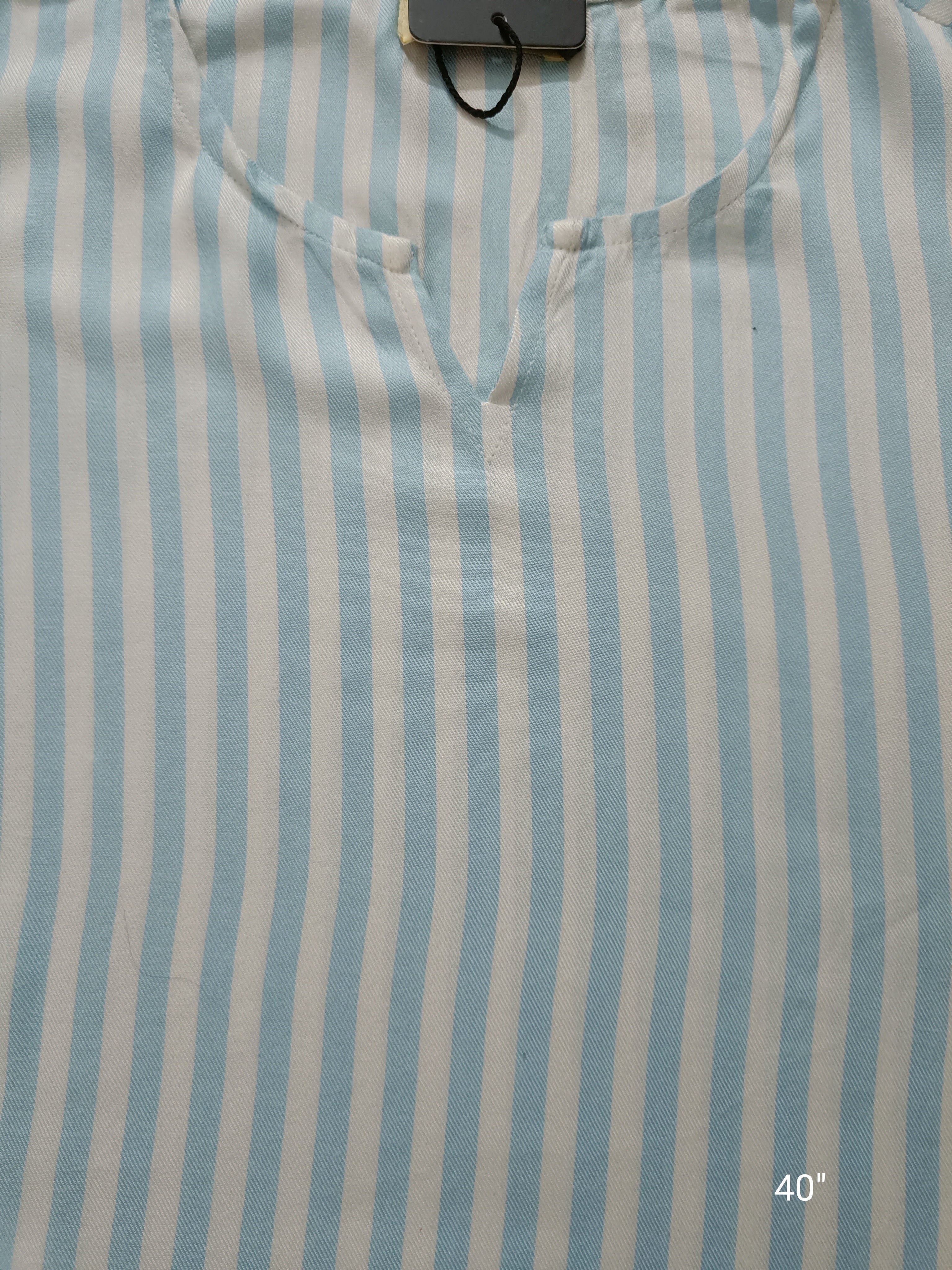 Blue & White Striped Kurta